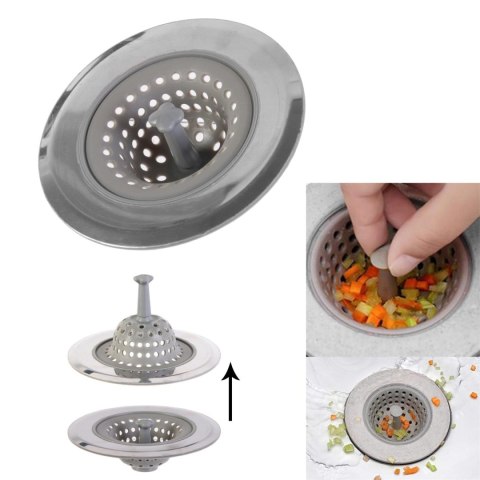 Sitko do zlewu silikonowe/chrom szare