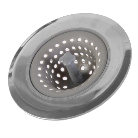 Sitko do zlewu silikonowe/chrom szare