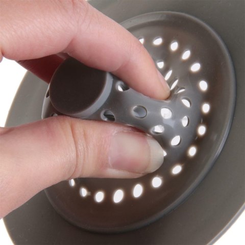 Sitko do zlewu silikonowe/chrom szare
