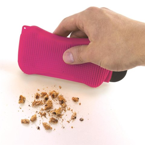 Skrobak z gąbką silikonowy szary