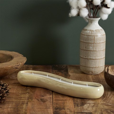 Świeca ceramiczna Glaze podłużna biała