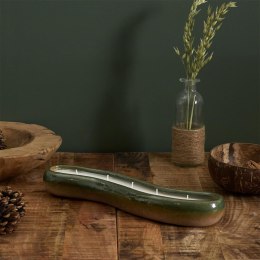 Świeca ceramiczna podłużna zielona