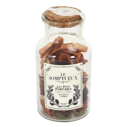 Szklany słój 12cm z pot pourri pomarańczowe