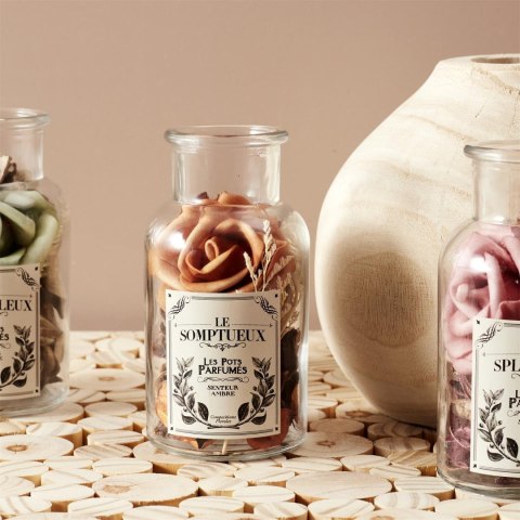 Szklany słój 16cm z pot pourri pomarańczowe