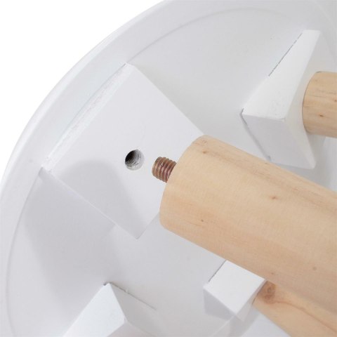 Zestaw 2 okrągłych stolików biały/naturalny