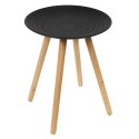 Zestaw 2 okrągłych stolików czarny/naturalny