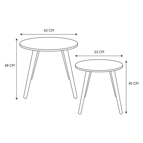 Zestaw 2 stolików Trundle niebieski i pomarańczowy
