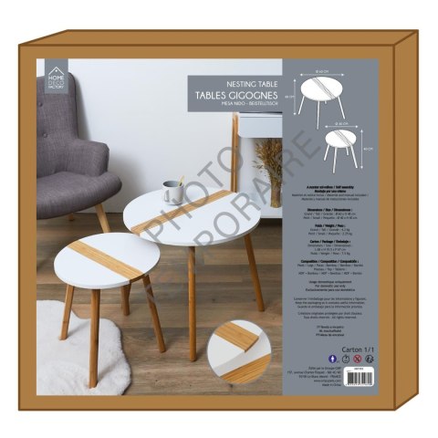 Zestaw 2 stolików kawowych Paraiba biały/naturalny