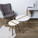 Zestaw 2 stolików kawowych Paraiba biały/naturalny