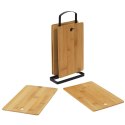 Zestaw 6 desek do krojenia bambusowych na stojaku