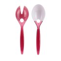 Zestaw sztućców do sałatki czerwone