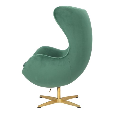 Fotel Jajo Velvet zielone/ złota podstawa