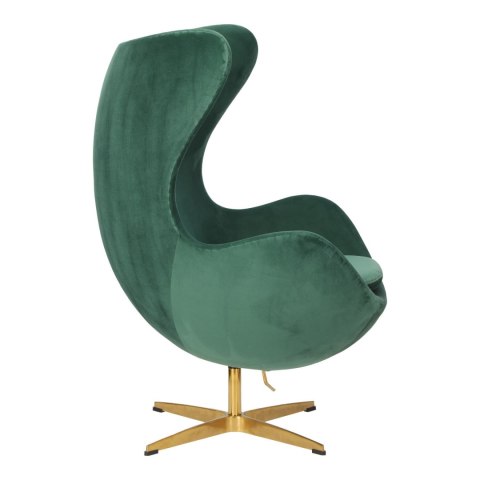 Fotel Jajo Velvet zielone/ złota podstawa