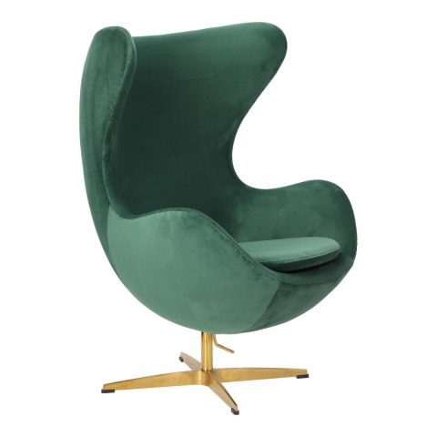 Fotel Jajo Velvet zielone/ złota podstawa