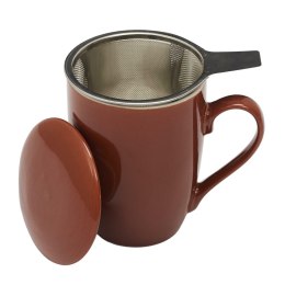 Kubek Mira pomarańczowy z zaparzaczem i pokrywką