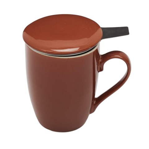 Kubek Mira pomarańczowy z zaparzaczem i pokrywką
