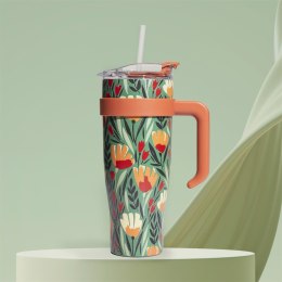 Kubek termiczny z uchwytem Fleur 1,2l zielony