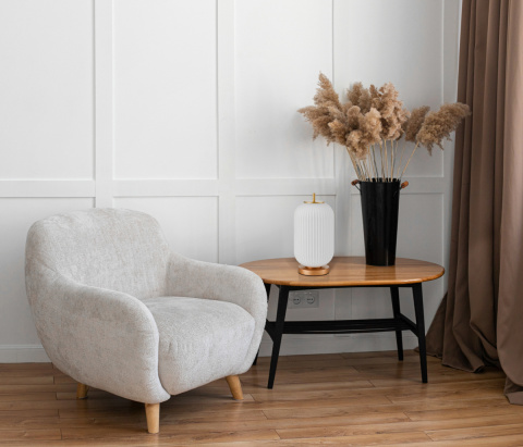 Lampa stołowa, biurkowa biała Olmeto TB-28798-1-GD-WH