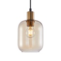 Lampa wisząca klosz bursztynowy Norlis PND-54738A-1-BRO-AMB