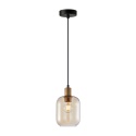 Lampa wisząca klosz bursztynowy Norlis PND-54738A-1-BRO-AMB