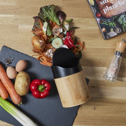 Mini kosz na śmieci bambus/ czarny