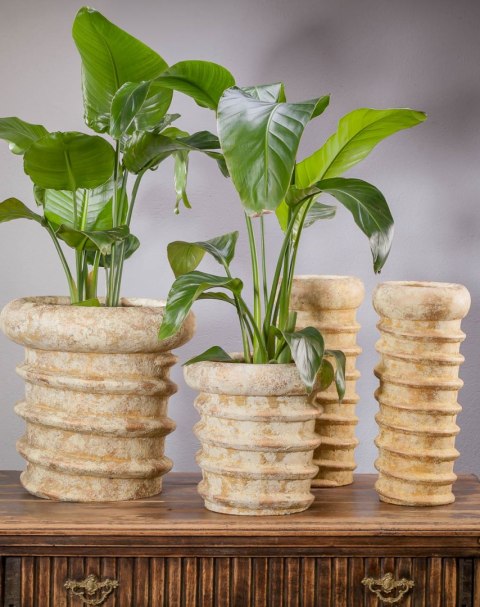 Doniczka, osłonka dekoracyjna ZERO SWIRL- XL krem