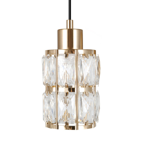 Lampa wisząca kryształowa, złota ALMA PND-40668-5-HBR