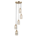 Lampa wisząca kryształowa, złota ALMA PND-40668-5-HBR