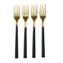 Zestaw 4 widelczyków deserowych Charlotte złote/czarne