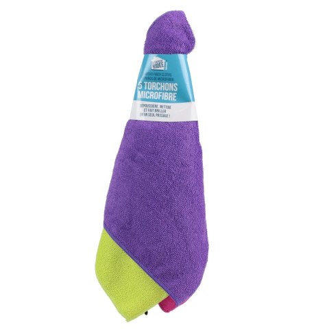 Zestaw 5 ścierek z mikrofibry 30x28cm kolorowe