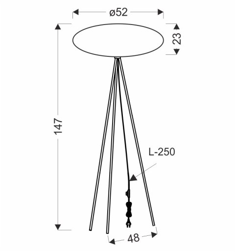 CAFEE' lampa pod³ogowa czarny 1x40W E27 aba¿ur 52/23 latte