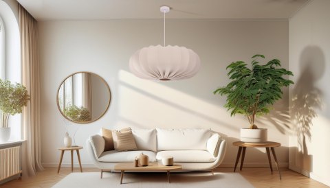 CAFEE' lampa wisz¹ca 66cm bia³y 1x40W E27 aba¿ur frappe