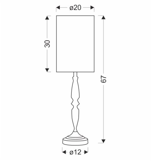 CARDINALE lampa sto³owa h-67 cm ciemny szary 1x40 E27 aba¿ur ciemny lniany