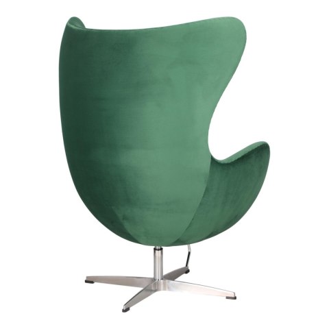 Fotel Jajo Velvet zielone/ srebrna podstawa