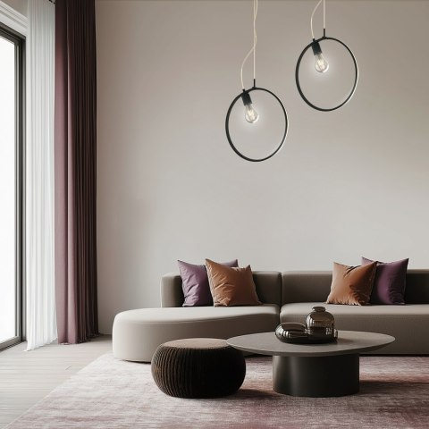 LAMPA SUFITOWA WISZĄCA CANDELLUX APETI SKIROS E27 LED+12W LED CZARNY4000K