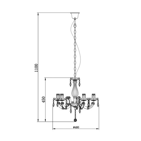 LAMPA WISZĄCA MAGNOLIA RLD94016-5A