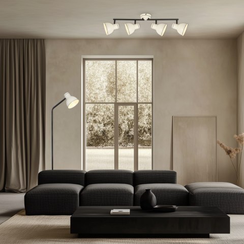 Lampa podłogowa czarno-biała prosta regulowana Zumba Candellux 51-72092