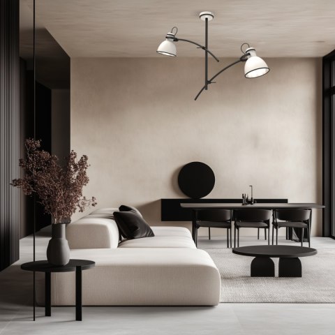 Lampa sufitowa biało-czarna regulowana 2x60W Zumba Candellux 32-72054