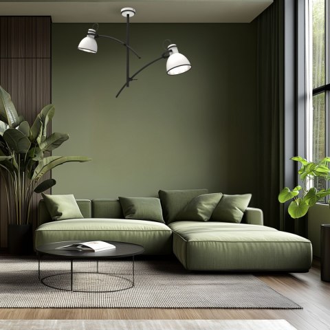 Lampa sufitowa biało-czarna regulowana 2x60W Zumba Candellux 32-72054