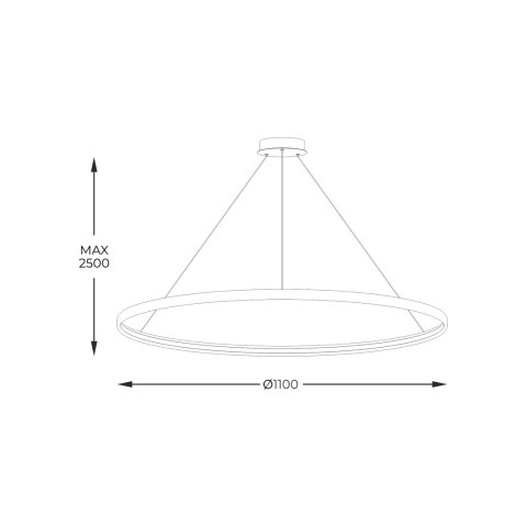 Lampa wisząca LA0717/1 - WH - CIRCLE Fi 1100mm dł. linek H2,5m