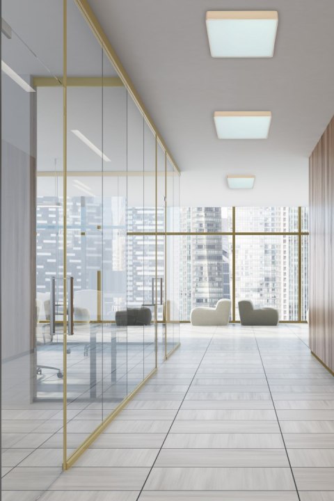 Quattro lampa sufitowa plafon kwadrat per³owy 35x35 18W LED 4000K klosz bia³y