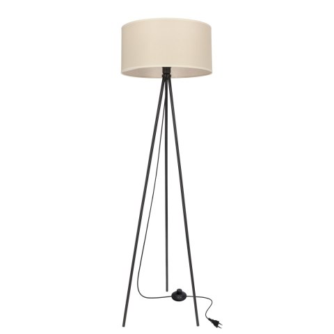 SHANTI lampa pod³ogowa czarny 1x40W E27 abażur beżowy