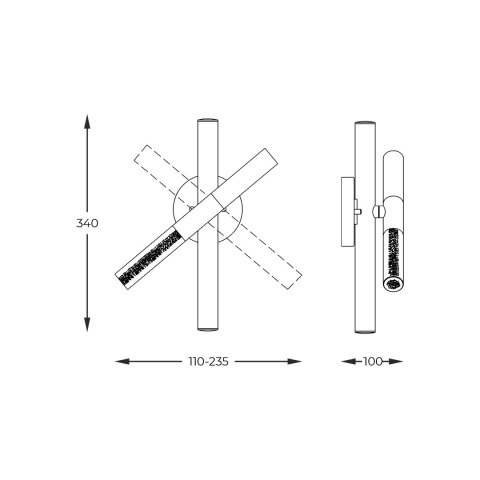W0461-03L-P7SD ONE KINKIET ZŁOTY/FRENCH GOLD
