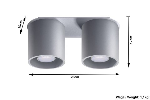 Spot/tuba ORBIS 2 Szary