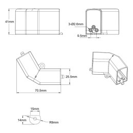 Łącznik L 120 mechaniczny do oświetlenia modułowego Geometric System New