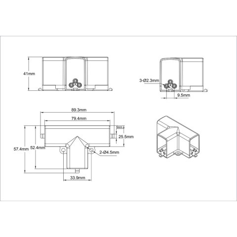 Łącznik T elektryczny do oświetlenia modułowego Geometric System New