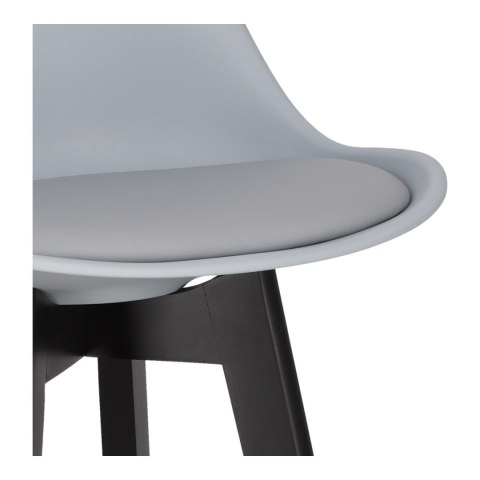 Stołek barowy Norden wood black high PP szary