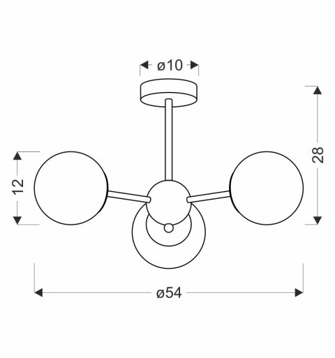 Calari lampa wisząca czarny 3x40W E14 klosz biały
