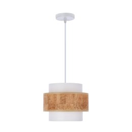 Cork lampa wisząca biały 1x40w e27 abażur biały+beżowy
