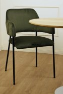 Krzesło Lima welurowe z podłokietnikami zielone